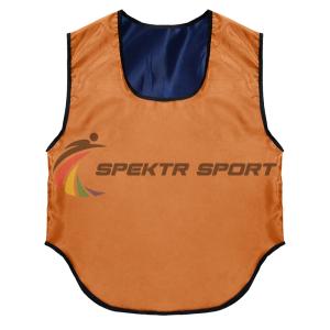 Купить Манишка футбольная двусторонняя Spektr Sport оранжево-синяя, р. 36-40 в Балашове 